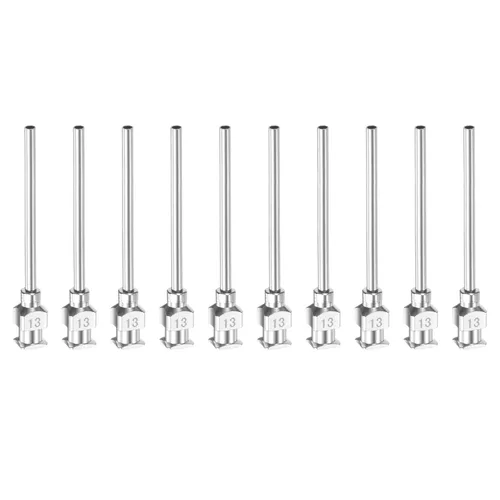 Miniatura 15 de HARFINGTON 10 agujas dispensadoras de acero inoxidable calibre 16, 1 1/2 pulgadas, tubo de aguja de pegamento de metal, puntas romas, Luer Lock