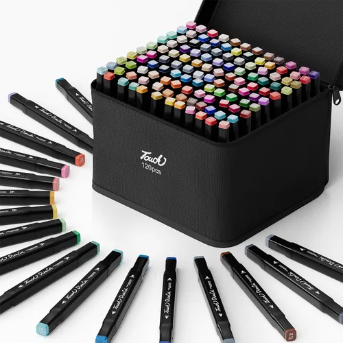 Marcadores de alcohol de 120 colores, marcadores artísticos de doble punta, marcador de tinta impermeable para artistas, juego de marcadores