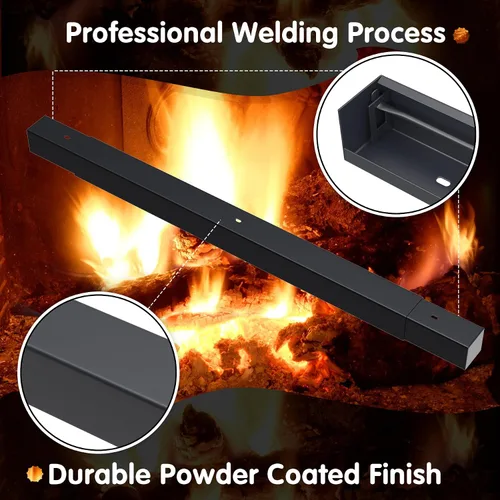 Miniatura 4 de Air Jade Kit de barra y cenefa ajustable para cortina de malla para chimenea, color negro mate