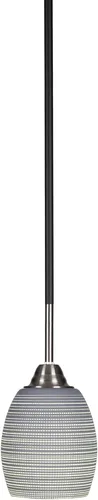 Miniatura 6 de Toltec Lighting Paramount - Mini colgante de 1 luz en acabado negro mate con cristal de arte perla de 7 pulgadas y estilo negro