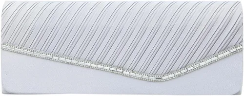 Miniatura 9 de Elegante bolso de noche plisado de satén y solapa de cristal - Disponible en diferentes