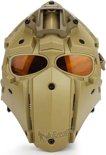 Miniatura 11 de WoSporT - Casco táctico de obsidiana verde GOBL Terminator y máscara para caza, paintball, militar, cosplay, película, utilería 92-BK-azul