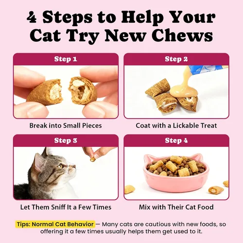 Miniatura 8 de Glucosamina para gatos, suplemento para articulaciones de gatos con condroitina, omega-3 y mejillón de labios verdes, alivio del dolor, golosinas