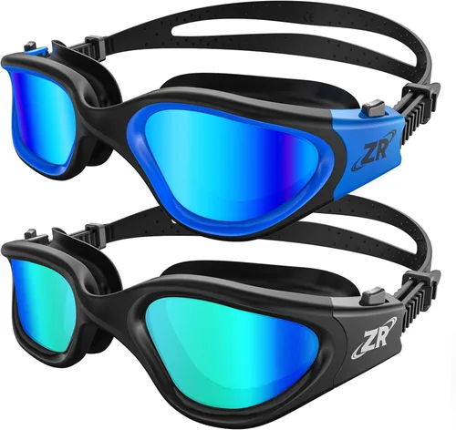 Miniatura 11 de ZIONOR Gafas de natación, 2 paquetes de gafas de natación polarizadas G1 para adultos, hombres y mujeres A1-polarizado Whitegold & Clearwhite