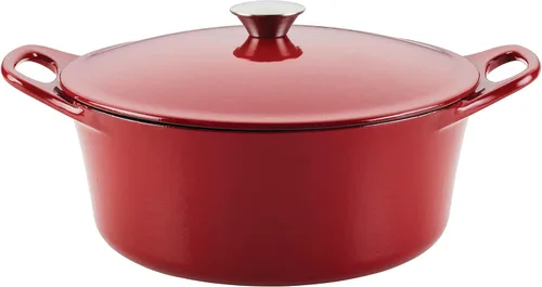 Miniatura 14 de Rachael Ray Horno holandés 3 en 1 de hierro fundido esmaltado con sartén/salteado, 4 cuartos de galón, gris