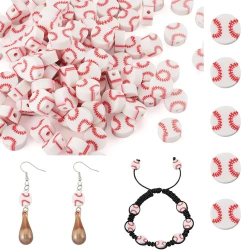 Miniatura 24 de FASHEWELRY 12 hebras de cuentas de arcilla polimérica de 0.236 pulgadas (0.236 in) hechas a mano de arcilla Heishi, cuentas espaciadoras de arcilla