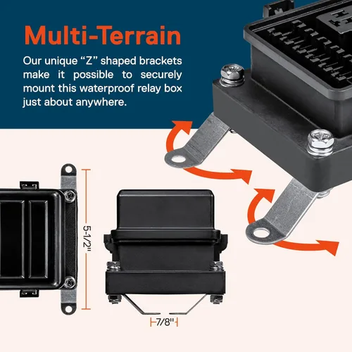 Miniatura 4 de True Mods 12V DC Auto Caja de fusibles impermeable con relé de 5 pines [6 soportes de fusibles ATC/ATO] Caja de bloque de relé universal de 6 pines