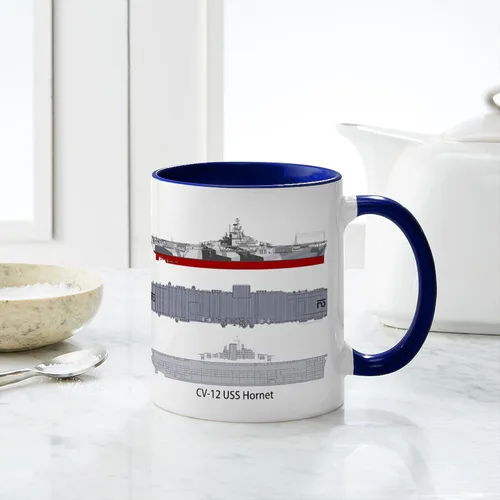 Miniatura 6 de CafePress USS Hornet CV 12 CVS 12 - Taza de café de cerámica (11.0 fl oz)