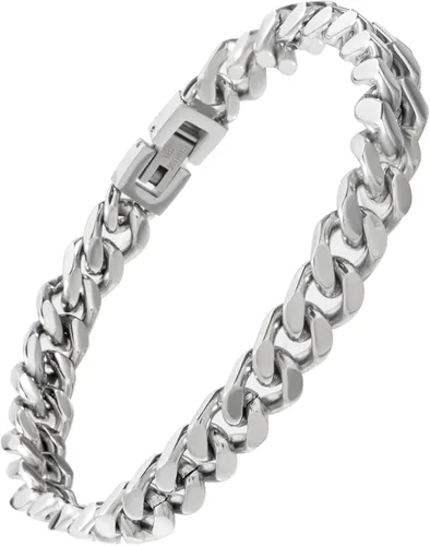 Tuewut Pulsera de eslabones cubanos de acero inoxidable de 0.315in para hombresmujeresniños, platachapado en oro de 18 quilates de 789 pulgadas,