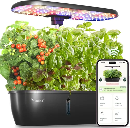 Miniatura 9 de Kits de Sistema de Cultivo Hidropónico LetPot LPH-Air, Jardín Interior Inteligente Controlado por APP y WiFi con Luz de Crecimiento Ajustable de 24W