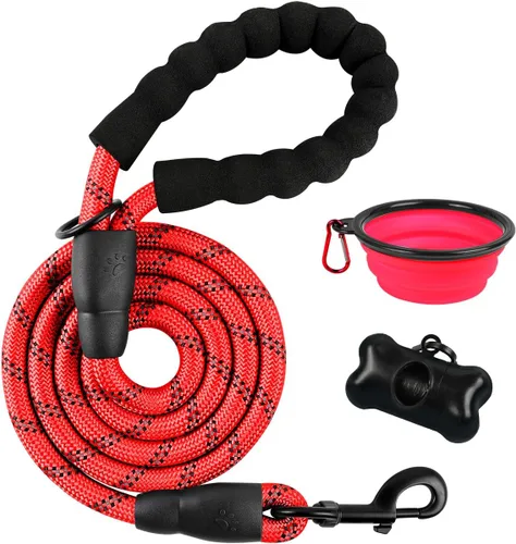 Miniatura 45 de BARKBAY Correas de perro para perros grandes, correa resistente de 4/5/6 pies con cómodo mango acolchado e hilos altamente reflectantes para perros