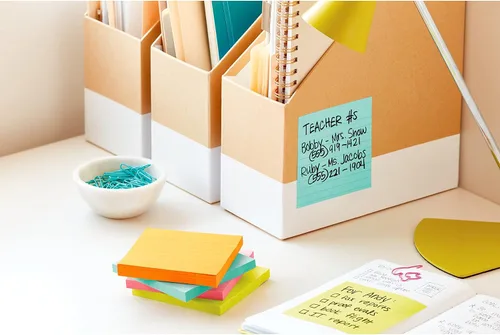 Miniatura 12 de Post-it Notas súper adhesivas, 6 blocs de notas adhesivas forradas, 4 x 4 pulgadas, suministros escolares, productos de oficina, 2 veces más poder