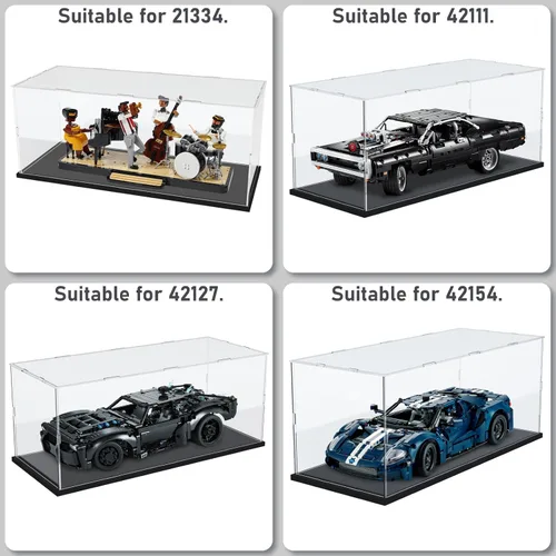 Miniatura 3 de Choowin - Caja de exhibición de acrílico para Lego Car Dodge Charger Batmobile Jazz Quartet - Caja de exhibición de acrílico transparente engrosado