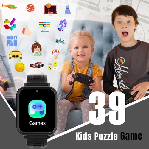 Miniatura 5 de Tixpc Reloj inteligente para niños y niñas con video, cámara, reproductor de música, 39 juegos, podómetro, reloj despertador, calculadora, antorcha