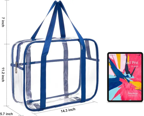 Miniatura 3 de Bolsa de aseo grande y gruesa de PVC con cremallera, bolsa transparente para cosméticos para el trabajo diario, viajes, deportes