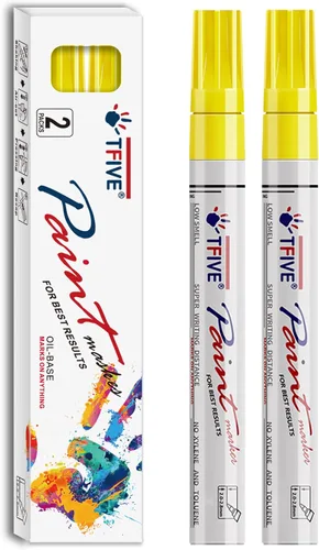 Miniatura 8 de Rotuladores de pintura permanente verde TFIVE - 2 unidades, marcadores con base de aceite, punta media, impermeables y de secado rápido
