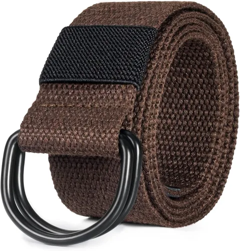 Miniatura 15 de Cinturón para mujeres y hombres de lona con hebilla negra 1 1/2" de ancho extra larga color sólido