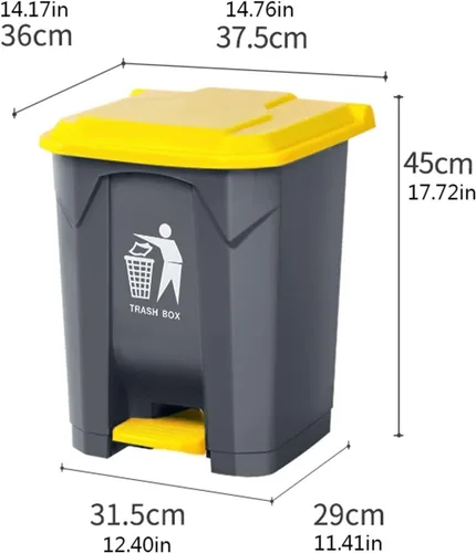 Miniatura 2 de Garbage bin Kitchen Trash Can Trash Bin,Garbage Container ?with Lid,for Indoor, Outdoor or Commercial Use, 6.6 Gallon Trash Can,Gris