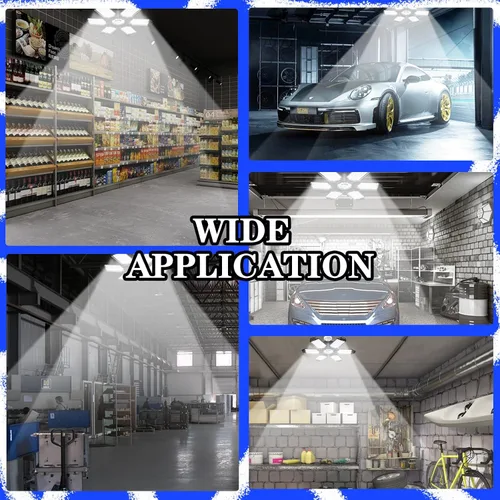 Miniatura 7 de Luces LED de garaje, 180 W, 18000 lúmenes, luz de techo de garaje deformable con 6+1 paneles ajustables, base E26/E27 6500 K, luz diurna LED