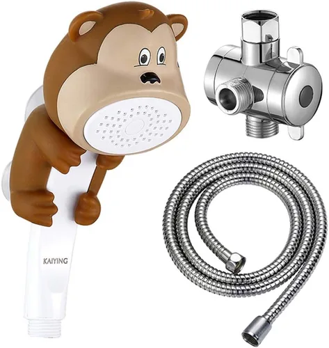 KAIYING Cabezal de ducha de mano para niños, cabezal de ducha con rociador de flujo de agua de dibujos animados, accesorios de baño para bebés y