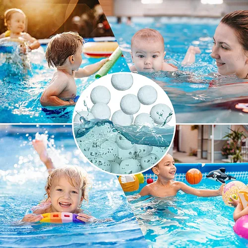 Miniatura 5 de Bola de filtro de piscina de 3.08 libras para bomba de filtro de arena para piscina sobre el suelo, bolas de filtro ecológicas reutilizables que Azul