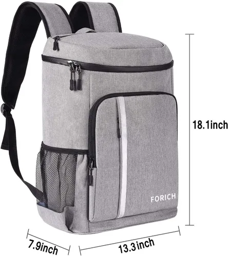 Miniatura 6 de FORICH Mochila enfriadora a prueba de fugas, aislada, impermeable, ligera, suave, para la playa, para hombres y mujeres, para trabajo, almuerzo, Gris