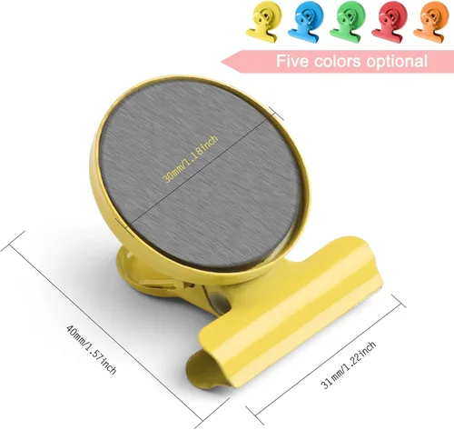 Miniatura 2 de VNDUEEY Paquete de 20 imanes para nevera, clips magnéticos fuertes resistentes, clips magnéticos para pizarra blanca, imanes para nevera, taquilla