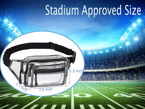 Miniatura 3 de Riñonera transparente aprobada para estadios, para trabajo, viajes y eventos deportivos, Claro, Moda
