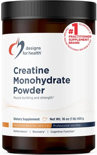 Designs for Health Monohidrato de creatina micronizada en polvo sin sabor, 90 porciones, 0.18 onzas por porción - para mujeres y hombres para apoyar