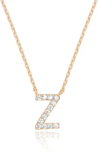 Miniatura 62 de PAVOI 14K White Gold Plated Cubic Zirconia Initial Necklace Letter Dainty Necklaces for Women