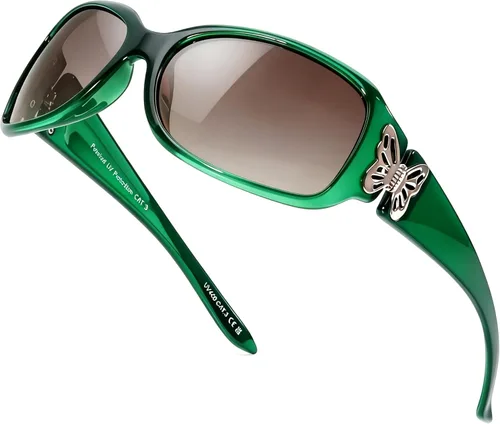 Miniatura 14 de LVIOE - Lentes de sol polarizadas para mujer, decoración de mariposa a la moda, para conducir y pescar - 99.99% de protección UV