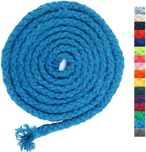 Miniatura 18 de 5 mm * 90 m Cuerda de macramé de algodón natural de 8 hebras para manualidades, hilo para tejer, para colgar en la pared y manualidades DIY (HPK)