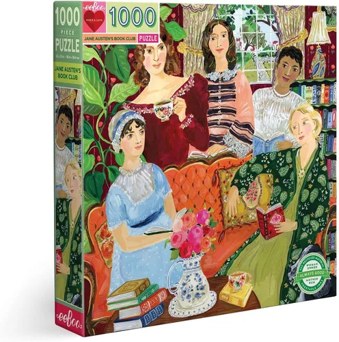 eeBoo Rompecabezas de 1000 piezas para adultos del club de lectura de Jane Austen's Book Club, cuadrado de 23 x 23 pulgadas, fabricado con tablero
