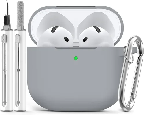Miniatura 39 de Ljusmicker – Funda para AirPods 4 (2024) con cierre magnético en la tapa y juego de limpieza, funda protectora de silicona suave para Apple AirPods