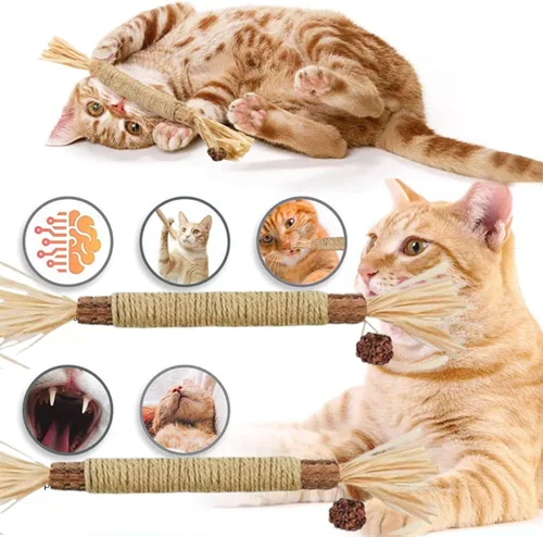 Miniatura 5 de Silvervine - Palitos dentales naturales Silvervine para gatos, resistentes a arañazos y mordeduras, juguete para gatos de interior y gatos adultos