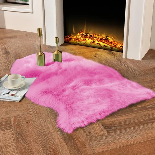 Miniatura 53 de duduta - Alfombra de pelo de oveja sintética verde esmeralda de 2 x 3 pies, alfombra esponjosa lavable para cabecera de cama pequeña, dormitorio