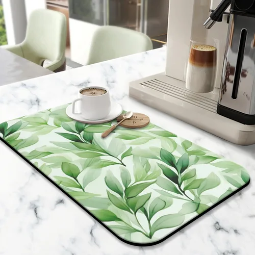 Miniatura 24 de Tapete de secado de platos para encimera de cocina 20x12 pulgadas, tapete de secado rápido de platos lavable, tapete de drenaje absorbente con Limón
