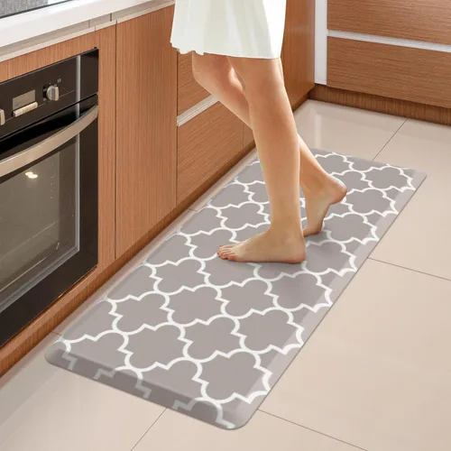 Miniatura 35 de WISELIFE Tapete de cocina acolchado antifatiga, 17.3 x 28 pulgadas, antideslizante, resistente, de PVC, ergonómico, impermeable, cómodo