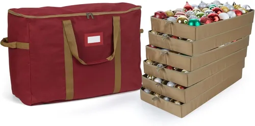 Miniatura 101 de Covermates Keepsakes Bolsa de almacenamiento ajustable para adornos, poliéster resistente, separadores acolchados y bandejas FlexGrid, organizador