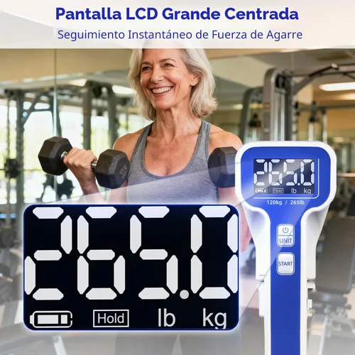 Miniatura 4 de Grip Strength Tester, Digital Hand Dynamometer FDA Registered with Backlit LCD for Grip Strength Testing and Training Probador de fuerza de agarre