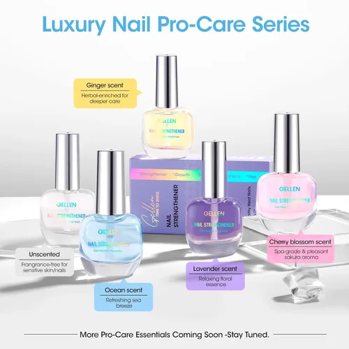 Miniatura 9 de GELLEN Fortalecedor de uñas con aroma a océano, suero de crecimiento de reparación de uñas Pro Care 8 en 1 para uñas finas y dañadas, acabado claro