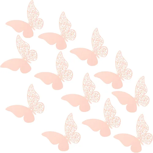 Miniatura 10 de 24 calcomanías de pared de mariposa 3D, decoración de pared de bricolaje, mariposas de papel extraíbles, decoración de dormitorio de niños y boda