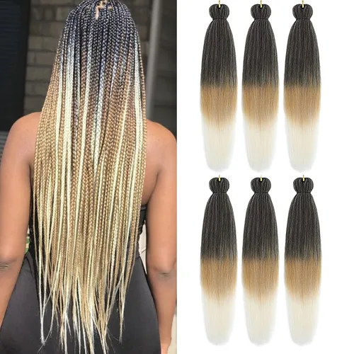 Miniatura 16 de Liang Dian Cabello para hacer trenzas, Cabello estirado para hacer trenzas, 12 pulgadas, 8 paquetes, color ombre púrpura, para sellar en agua