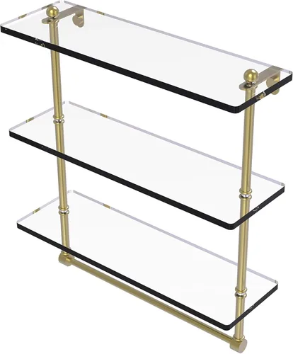 Miniatura 7 de Allied Brass PR-5/16TB Estante de cristal integrado de triple nivel de 16 pulgadas, bronce antiguo