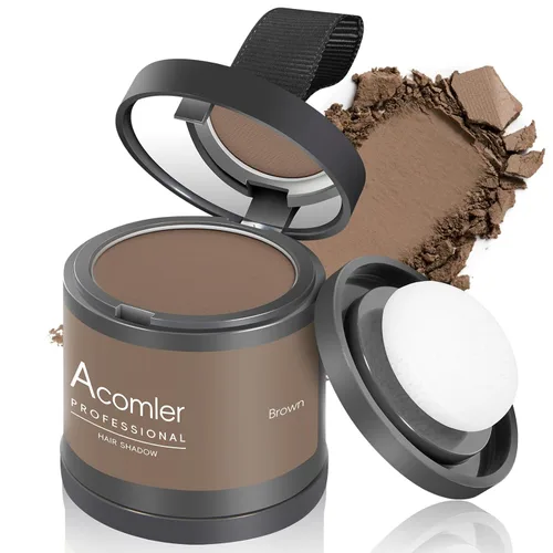 Miniatura 15 de Acomler Color de Cabello en Polvo de Sombra para Retoque Instantáneo de Raíces, Cobertura de Raíces, Marrón Oscuro para Cabello Ralo, Cobertura