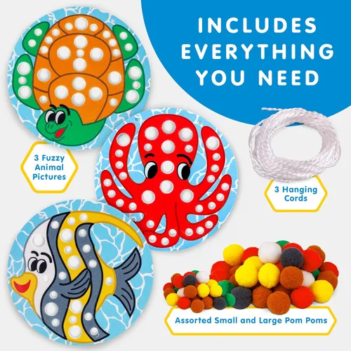 Miniatura 5 de National Geographic - Kit de manualidades con pompones para niños, kit de manualidades para niños pequeños, arte preescolar, manualidades para niños