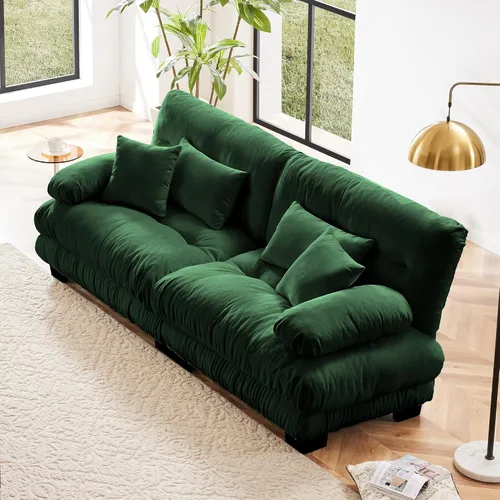 Miniatura 93 de Otomana beige para sofá modular modular, sofá individual, asiento otomano para sofá modular convertible, sofás de terciopelo para sala de estar