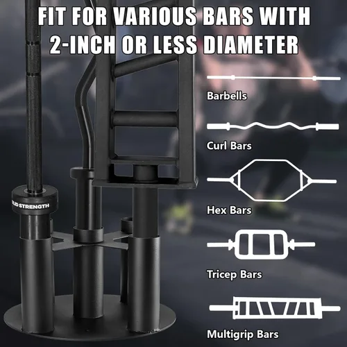 Miniatura 3 de Soporte para barra de almacenamiento, soporte vertical resistente para el hogar y gimnasio comercial, se adapta a barras olímpicas de 2 pulgadas