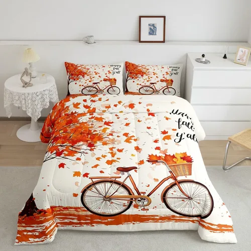 Miniatura 20 de Lindo juego de edredón de murciélago tamaño Queen con diseño de animales de Feliz Halloween, 3 piezas para decoración de habitación de niños