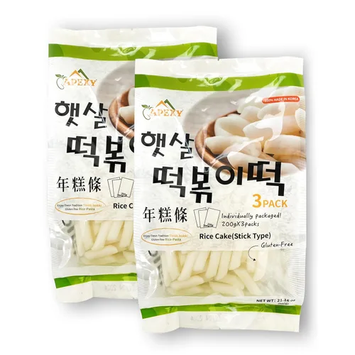Miniatura 6 de APEXY Tortas de arroz coreanas para Tteokbokki, auténticos palitos de pastel de arroz coreano masticables, sin gluten, veganos, sin OMG, pasteles